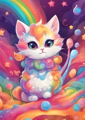 Colorful Cute Little Cat