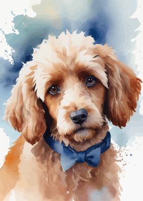 Poodle watercolor art