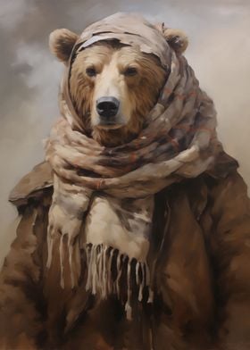 Freezing Brown Bear