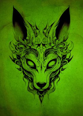 Kitsune Mask Green