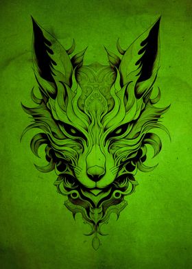 Kitsune Mask Green No2