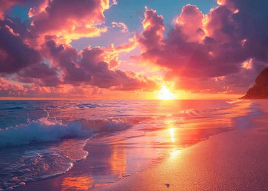 Beach Sunset Landscape 