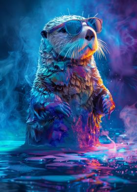 Colorful Sea Otter Paint