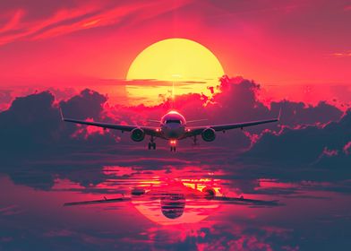 Plane sunset