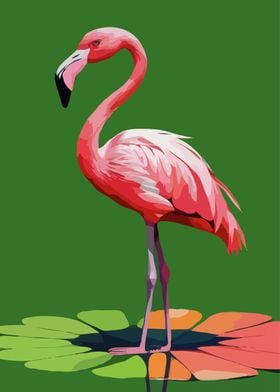 Flamingo on the Leaf