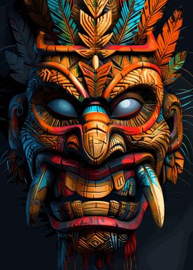 Indigenous Tribe Tiki Mask
