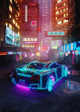 Neon City Car