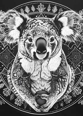 Mandala Koala BW