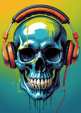Skull With Headphones 4