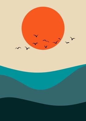Sunset Over The Ocean bird