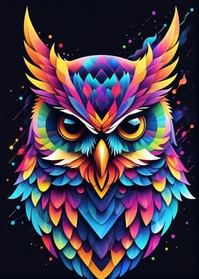 Geometric Color Owl