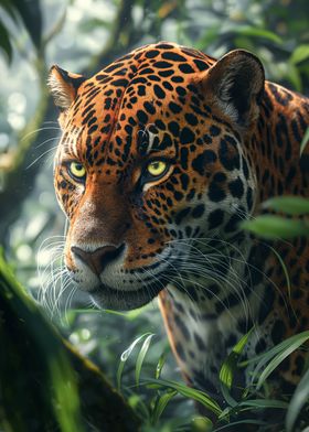 Tropical forest jaguar 
