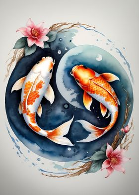 Koi fish yin yang 3