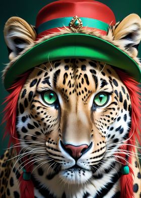 Leopard with Hat