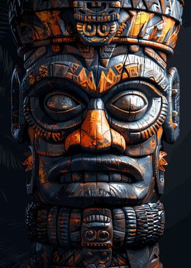 Indigenous Dark Tiki Mask