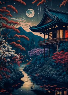 japanese moon landscape