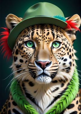 Leopard with Hat