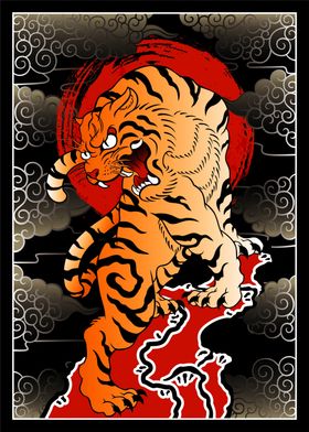 Tiger Red Moon