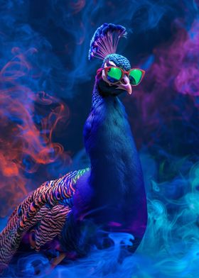 Peacock  In Colorful Paint