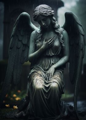 Angel statue crying