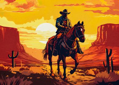 cowboy in the desert 