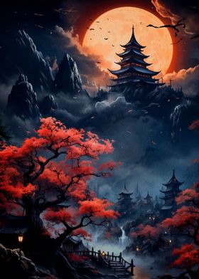 japanese moon landscape