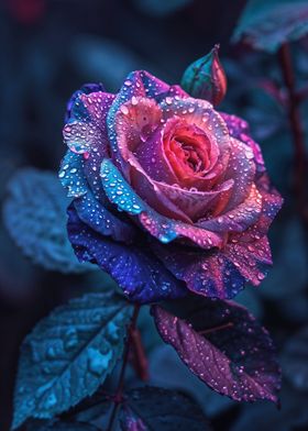 rose flower neon