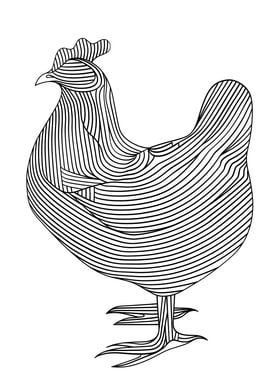 Lines art animal chicken