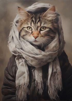 Cat in a Winter Jacket