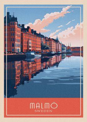 Malmo Travel Poster