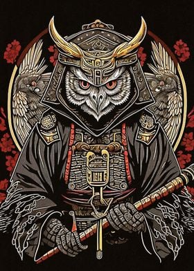 Owl Samurai Drawing