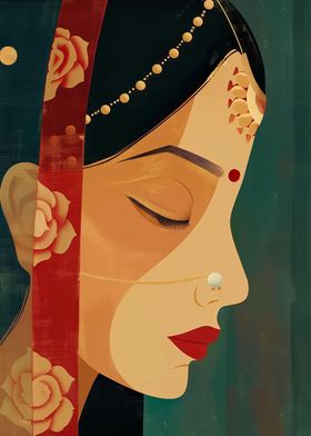 abstract Indian woman