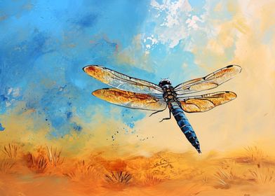 Desert dragonfly in flight