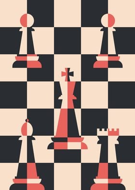 Abstract chess pieces