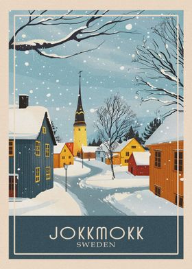 Jokkmokk Travel Poster