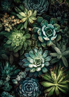 Succulents nature art