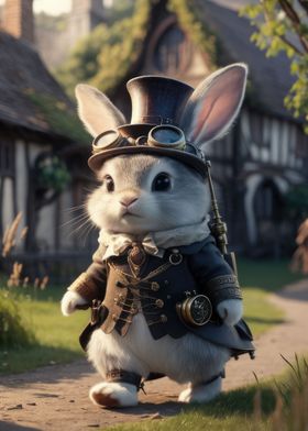 Cute Chibi Steampunk Bunny