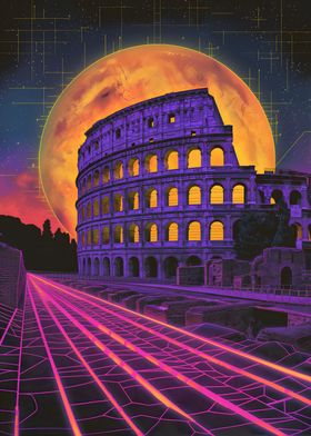 Rome Colosseum Retro