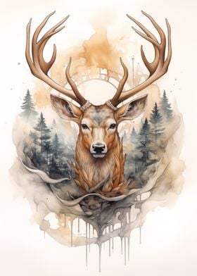 Deer Watercolor