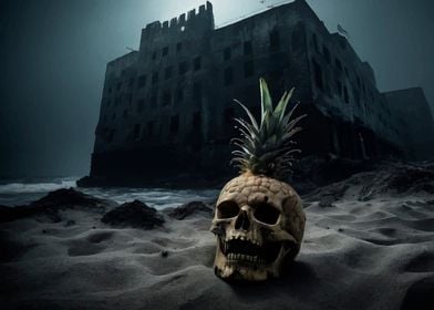 PINEAPPLE SKULL AND BEACH