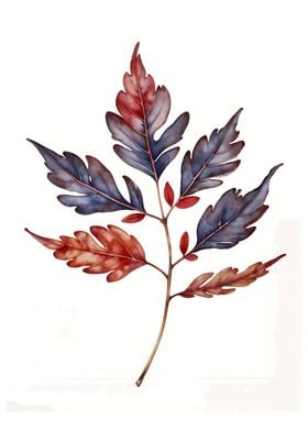 Blue and Red Leaf