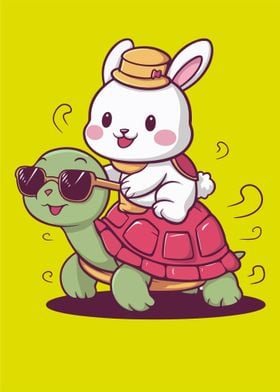 Rabbit Turtle Funny 