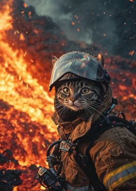 cat fire fighter