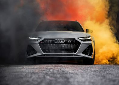 Audi with smokegas