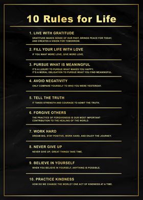 Rules Of Life black gold