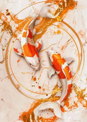 Gold Fish on Marble