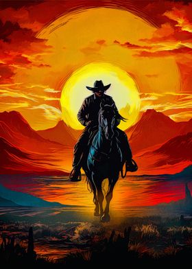 cowboy in the desert 