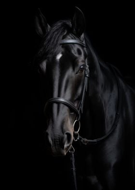 black horse portrait