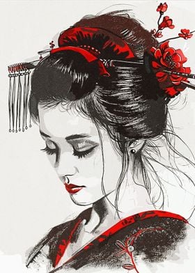 Geisha Drawing