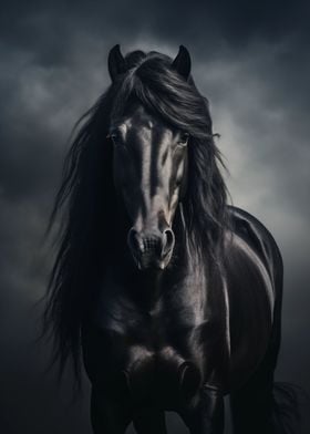 black horse portrait